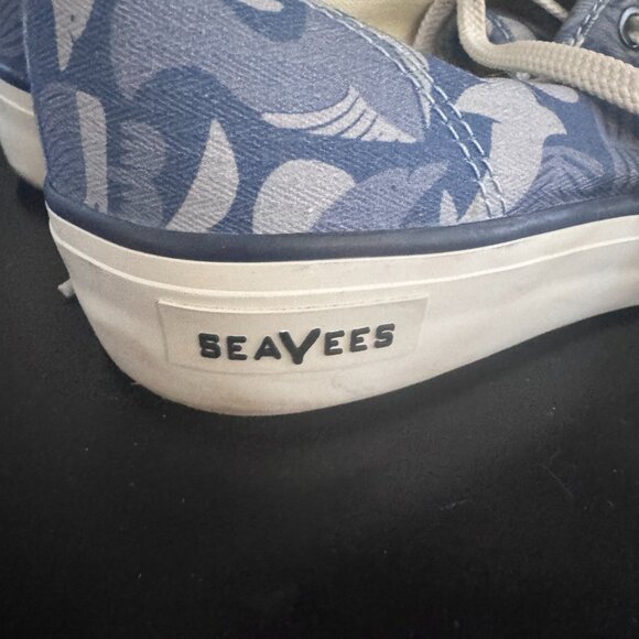 SeaVees Brand Casual Sneakers in Blue w/ Palm Leaf Print, Men's US 12 - Picture 5 of 7